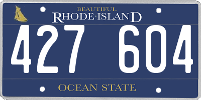 RI license plate 427604