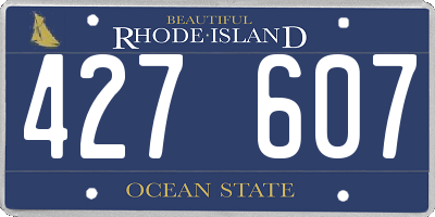 RI license plate 427607