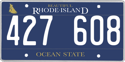 RI license plate 427608