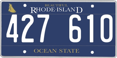 RI license plate 427610