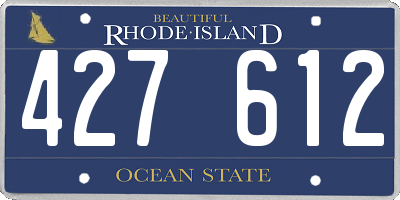 RI license plate 427612