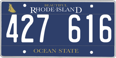 RI license plate 427616