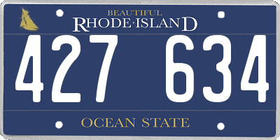 RI license plate 427634