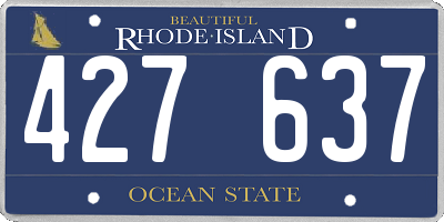 RI license plate 427637