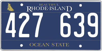 RI license plate 427639