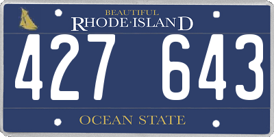 RI license plate 427643