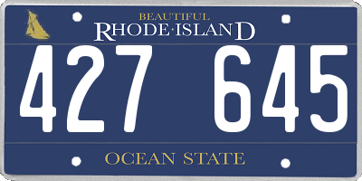 RI license plate 427645