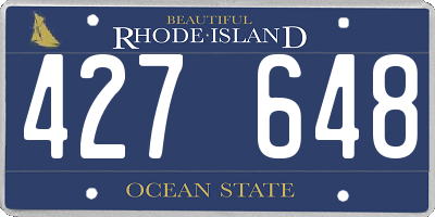 RI license plate 427648