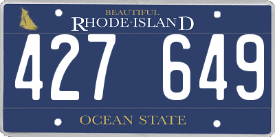 RI license plate 427649