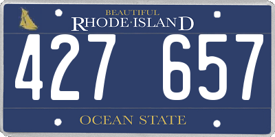 RI license plate 427657