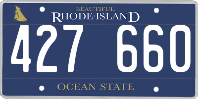 RI license plate 427660