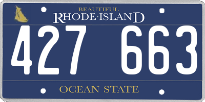 RI license plate 427663