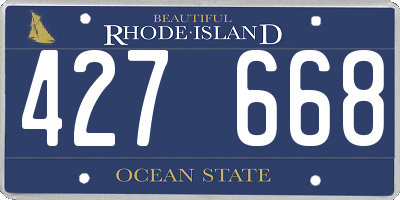 RI license plate 427668