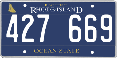 RI license plate 427669