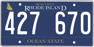 RI license plate 427670