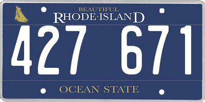 RI license plate 427671