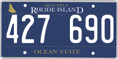 RI license plate 427690