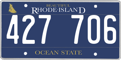 RI license plate 427706