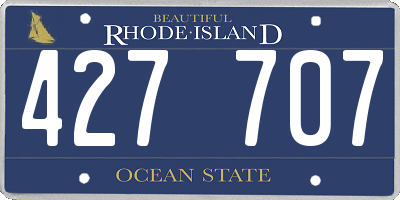 RI license plate 427707