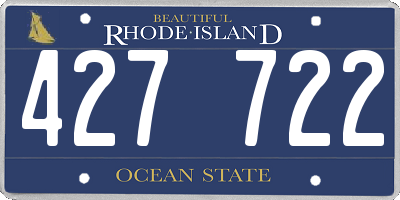 RI license plate 427722
