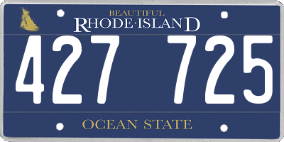 RI license plate 427725