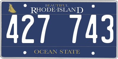 RI license plate 427743