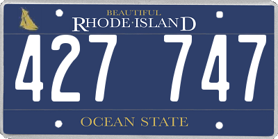 RI license plate 427747