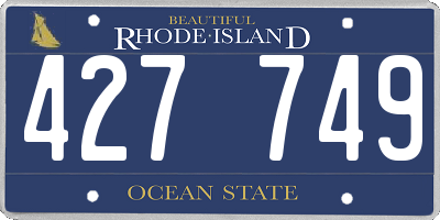 RI license plate 427749