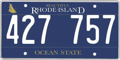 RI license plate 427757