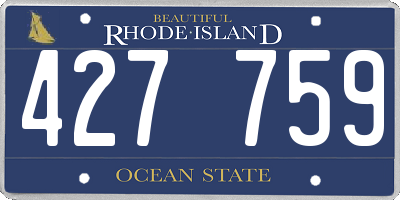 RI license plate 427759