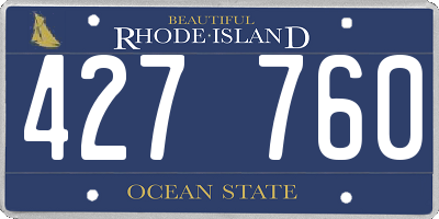 RI license plate 427760