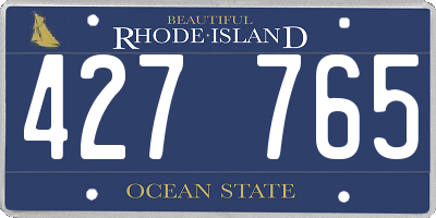 RI license plate 427765