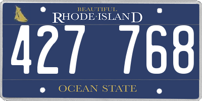 RI license plate 427768