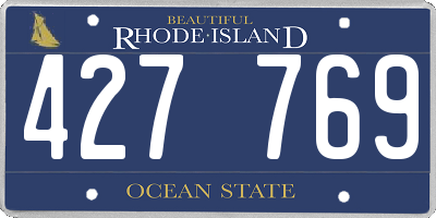 RI license plate 427769