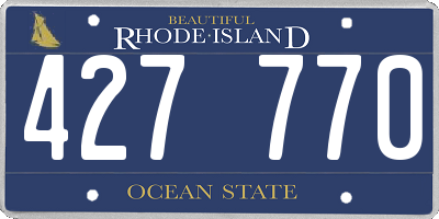 RI license plate 427770