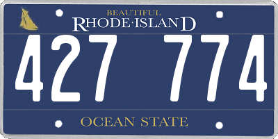 RI license plate 427774