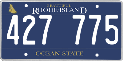 RI license plate 427775