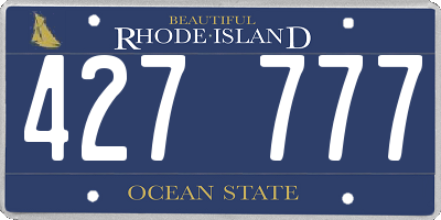 RI license plate 427777