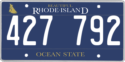 RI license plate 427792