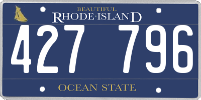 RI license plate 427796