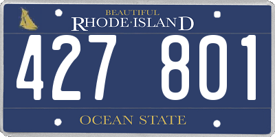 RI license plate 427801
