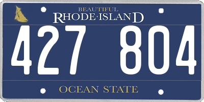 RI license plate 427804