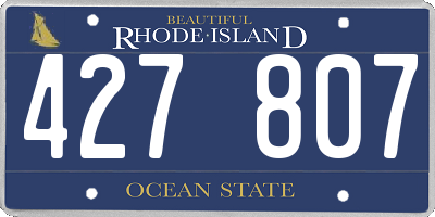 RI license plate 427807