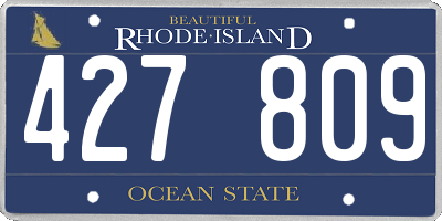 RI license plate 427809