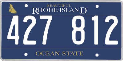 RI license plate 427812
