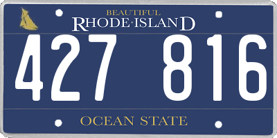 RI license plate 427816