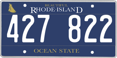 RI license plate 427822