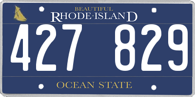 RI license plate 427829