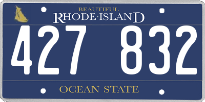 RI license plate 427832