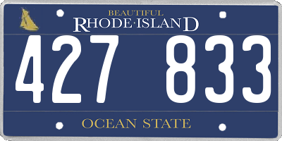 RI license plate 427833